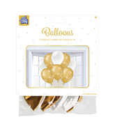 Ballonnen 30 Jaar Goud Wit 30cm 8st